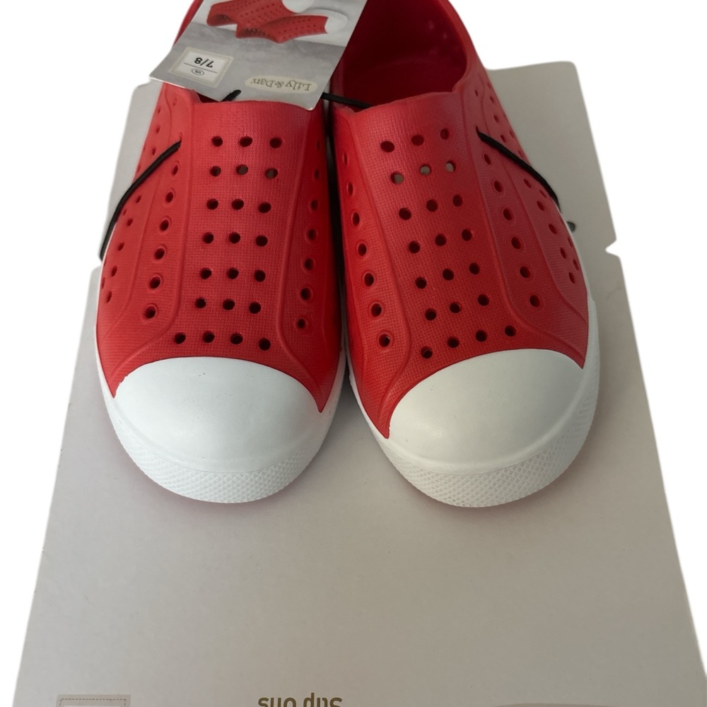 Lily & Dan Toddler  Red Slip-On Shoes New Size 7/8 Spring /Summer